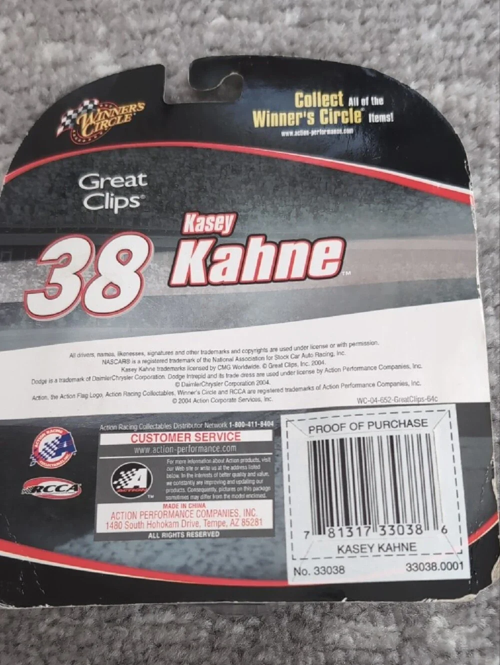 #38 Die-Cast NASCAR Kasey Kahne Great Clips Collectible